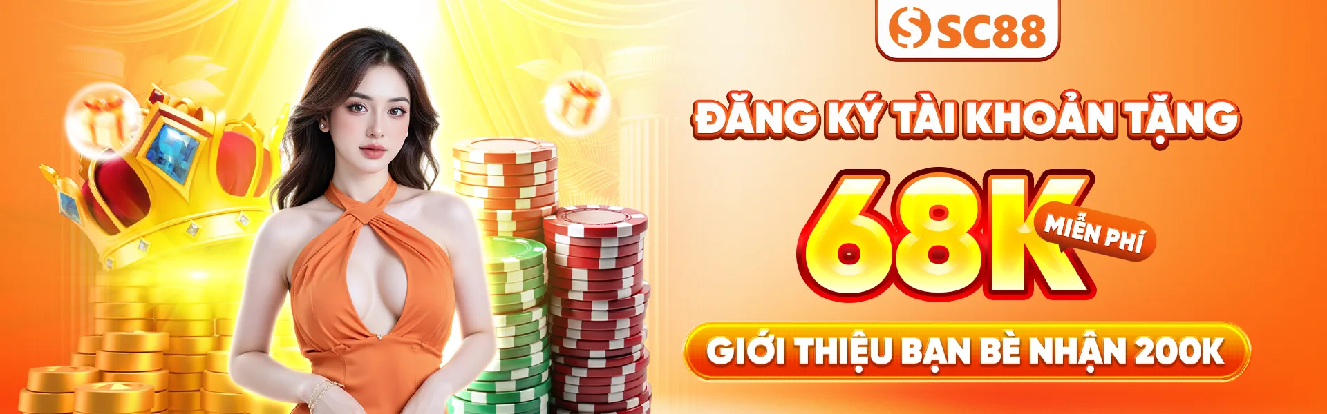 Đăng ký tài khoản SC88 nhận ngay 68K